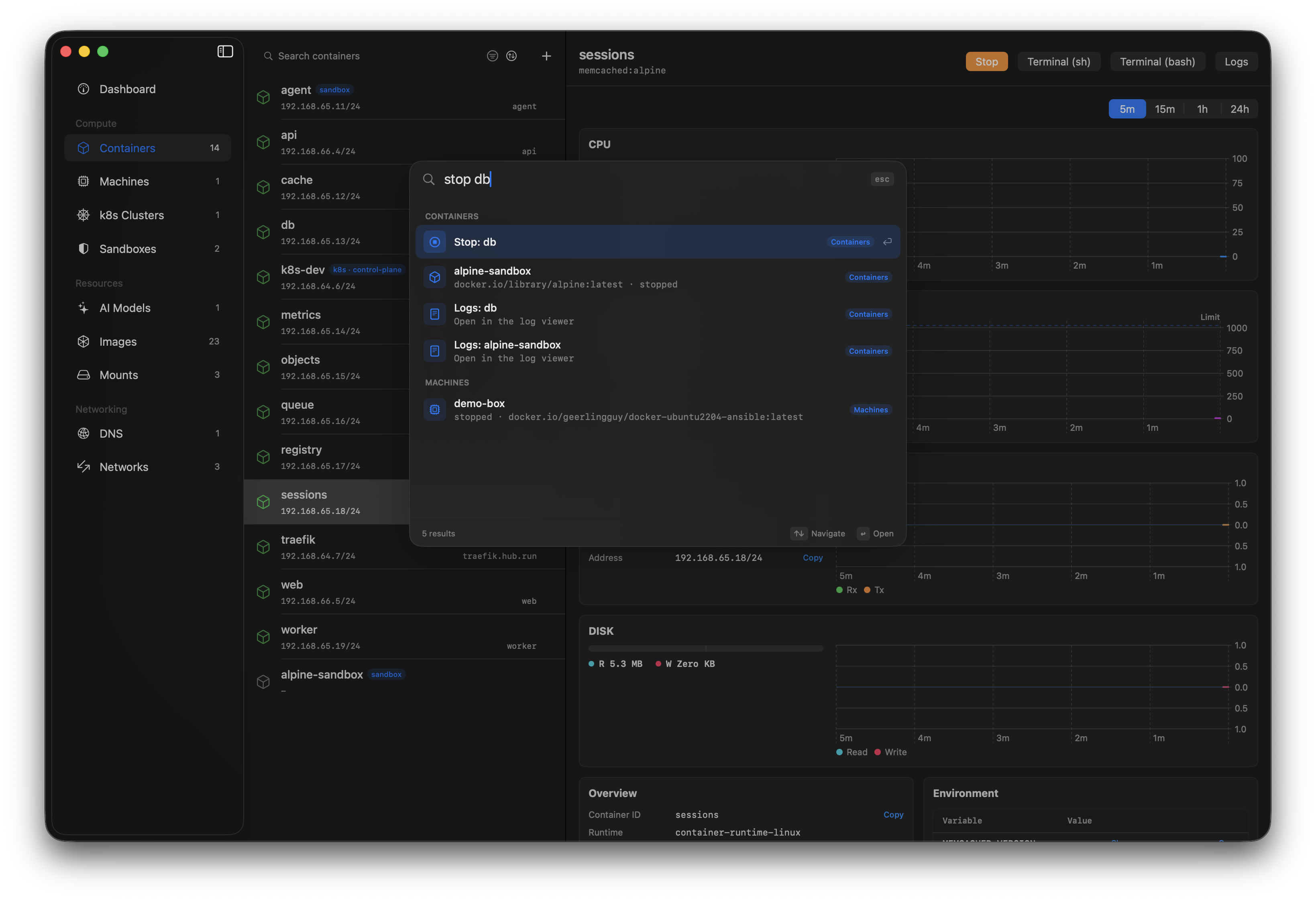The Orchard command palette: fuzzy search across every resource with keyboard-reachable actions